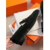 Hermes Paris Loafers In Dark Green Velvet Hermes Paris Loafers In Dark Green Velvet