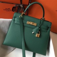 Hermes Kelly 28cm Bag In Vert Vertigo Epsom Leather GHW Hermes Kelly 28cm Bag In Vert Vertigo Epsom Leather GHW