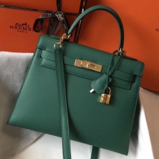Hermes Kelly 28cm Bag In Vert Vertigo Epsom Leather GHW Hermes Kelly 28cm Bag In Vert Vertigo Epsom Leather GHW