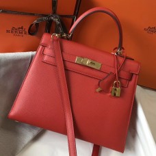 Hermes Kelly 28cm Bag In Red Epsom Leather GHW Hermes Kelly 28cm Bag In Red Epsom Leather GHW