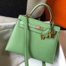 Hermes Kelly 28cm Bag In Vert Criquet Epsom Leather GHW Hermes Kelly 28cm Bag In Vert Criquet Epsom Leather GHW