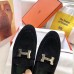 Hermes Paris Loafers In Black Velvet Hermes Paris Loafers In Black Velvet