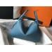 Hermes Lindy 30cm Bag In Blue Jean Clemence Leather GHW Hermes Lindy 30cm Bag In Blue Jean Clemence Leather GHW