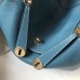 Hermes Lindy 30cm Bag In Blue Jean Clemence Leather GHW Hermes Lindy 30cm Bag In Blue Jean Clemence Leather GHW