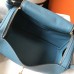 Hermes Lindy 30cm Bag In Blue Jean Clemence Leather GHW Hermes Lindy 30cm Bag In Blue Jean Clemence Leather GHW