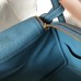 Hermes Lindy 30cm Bag In Blue Jean Clemence Leather GHW Hermes Lindy 30cm Bag In Blue Jean Clemence Leather GHW