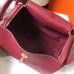 Hermes Lindy 30cm Bag In Bordeaux Clemence Leather GHW Hermes Lindy 30cm Bag In Bordeaux Clemence Leather GHW