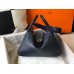 Hermes Lindy 30cm Bag In Navy Blue Clemence Leather GHW Hermes Lindy 30cm Bag In Navy Blue Clemence Leather GHW