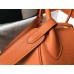 Hermes Lindy 30cm Bag In Orange Clemence Leather GHW Hermes Lindy 30cm Bag In Orange Clemence Leather GHW