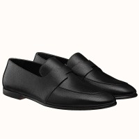 Hermes Ancora Loafers In Black Goatskin Hermes Ancora Loafers In Black Goatskin