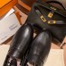 Hermes Ancora Loafers In Black Goatskin Hermes Ancora Loafers In Black Goatskin