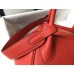 Hermes Lindy 30cm Bag In Red Clemence Leather GHW Hermes Lindy 30cm Bag In Red Clemence Leather GHW