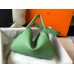 Hermes Lindy 30cm Bag In Vert Criquet Clemence Leather GHW Hermes Lindy 30cm Bag In Vert Criquet Clemence Leather GHW