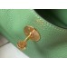 Hermes Lindy 30cm Bag In Vert Criquet Clemence Leather GHW Hermes Lindy 30cm Bag In Vert Criquet Clemence Leather GHW