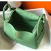Hermes Lindy 30cm Bag In Vert Criquet Clemence Leather GHW Hermes Lindy 30cm Bag In Vert Criquet Clemence Leather GHW