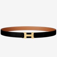 Hermes Mini Constance 24mm Reversible Belt Black/Gold Hermes Mini Constance 24mm Reversible Belt Black/Gold