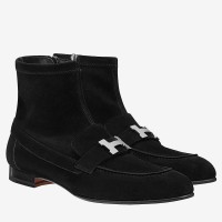 Hermes Black Suede Saint Honore Ankle Boots Hermes Black Suede Saint Honore Ankle Boots