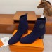 Hermes Volver 60 Ankle Boot In Blue Knit Hermes Volver 60 Ankle Boot In Blue Knit