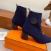 Hermes Volver 60 Ankle Boot In Blue Knit Hermes Volver 60 Ankle Boot In Blue Knit