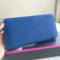 Hermes Blue Clemence Azap Zipped Wallet Hermes Blue Clemence Azap Zipped Wallet