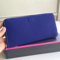 Hermes Blue Electric Clemence Azap Zipped Wallet Hermes Blue Electric Clemence Azap Zipped Wallet