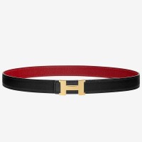 Hermes Mini Constance 24mm Reversible Belt Black/Red Hermes Mini Constance 24mm Reversible Belt Black/Red