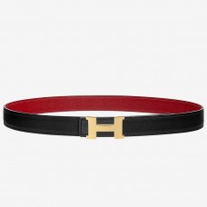 Hermes Mini Constance 24mm Reversible Belt Black/Red Hermes Mini Constance 24mm Reversible Belt Black/Red
