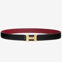 Hermes Mini Constance 24mm Reversible Belt Black/Ruby Hermes Mini Constance 24mm Reversible Belt Black/Ruby