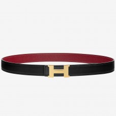 Hermes Mini Constance 24mm Reversible Belt Black/Ruby Hermes Mini Constance 24mm Reversible Belt Black/Ruby