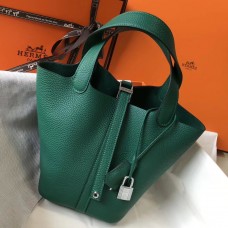 Hermes Picotin Lock 18 Bag In Vert Vertigo Clemence Leather Hermes Picotin Lock 18 Bag In Vert Vertigo Clemence Leather