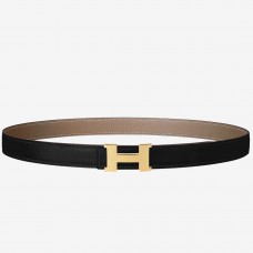 Hermes Mini Constance 24mm Reversible Belt Black/Taupe Hermes Mini Constance 24mm Reversible Belt Black/Taupe