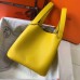 Hermes Picotin Lock 18 Bag In Yellow Clemence Leather Hermes Picotin Lock 18 Bag In Yellow Clemence Leather