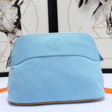 Hermes Medium Bolide Travel Case In Blue Lin Cotton Hermes Medium Bolide Travel Case In Blue Lin Cotton