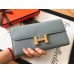 Hermes Constance Long Wallet In Blue Lin Epsom Leather Hermes Constance Long Wallet In Blue Lin Epsom Leather