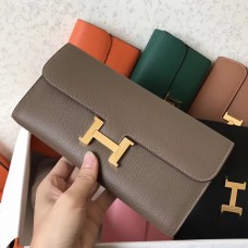 Hermes Constance Long Wallet In Taupe Epsom Leather Hermes Constance Long Wallet In Taupe Epsom Leather