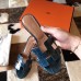 Hermes Oasis Sandals In Blue Shiny Niloticus Crocodile Hermes Oasis Sandals In Blue Shiny Niloticus Crocodile