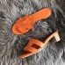 Hermes Oasis Sandals In Orange Epsom Leather