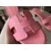 Hermes Oasis Sandals In Pink Epsom Leather
