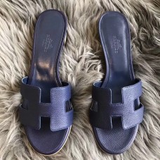 Hermes Oasis Sandals In Sapphire Epsom Leather Hermes Oasis Sandals In Sapphire Epsom Leather