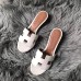 Hermes Oasis Sandals In White  Epsom Leather