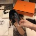 Hermes Oasis Sandals In Black Patent Calfskin