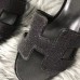 Hermes Oasis Sandals In Black Suede with Rhinestone Hermes Oasis Sandals In Black Suede with Rhinestone
