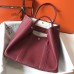 Hermes Garden Party 30 Bag In Bordeaux Taurillon Leather Hermes Garden Party 30 Bag In Bordeaux Taurillon Leather