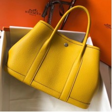Hermes Garden Party 30 Bag In Yellow Taurillon Leather Hermes Garden Party 30 Bag In Yellow Taurillon Leather