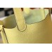 Hermes Picotin Lock 22 Bag In Jaune Poussin Clemence Leather Hermes Picotin Lock 22 Bag In Jaune Poussin Clemence Leather