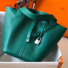 Hermes Picotin Lock 22 Bag In Vert Vertigo Clemence Leather Hermes Picotin Lock 22 Bag In Vert Vertigo Clemence Leather