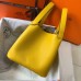 Hermes Picotin Lock 22 Bag In Yellow Clemence Leather Hermes Picotin Lock 22 Bag In Yellow Clemence Leather
