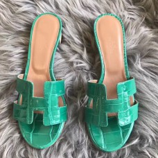 Hermes Oasis Sandals In Bamboo Shiny Niloticus Crocodile Hermes Oasis Sandals In Bamboo Shiny Niloticus Crocodile