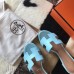 Hermes Oasis Sandals In Blue Atoll Epsom Leather