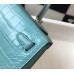Hermes Kelly Mini II Bag In Blue Atoll Embossed Crocodile Leather Hermes Kelly Mini II Bag In Blue Atoll Embossed Crocodile Leather